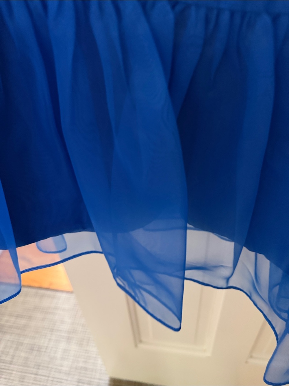 NWOT CHELSEA28 Royal Blue Organza Mini Dress Bow Halter Sleeveless Cocktail - Picture 7 of 9